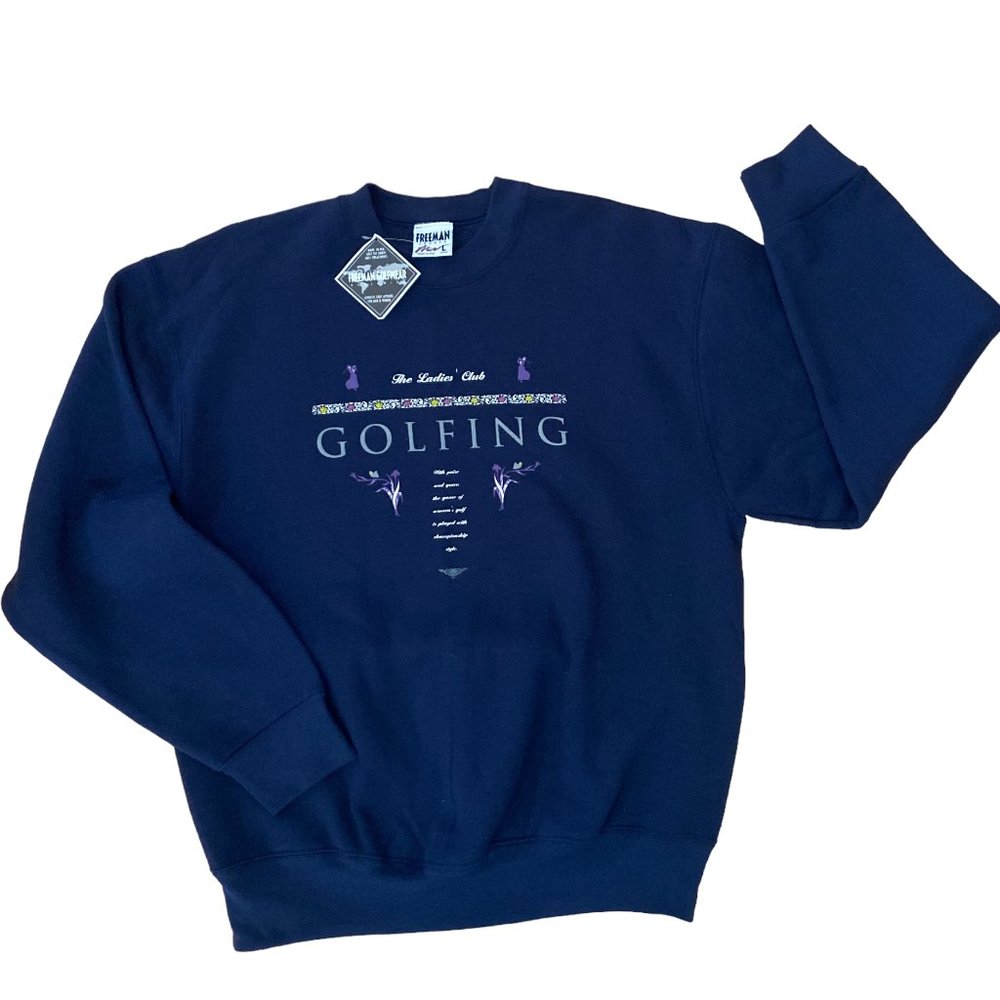 NWT Vintage Freeman Sports Golf Sweatshirt Made in USA 90s Ladies Club Grandma-L